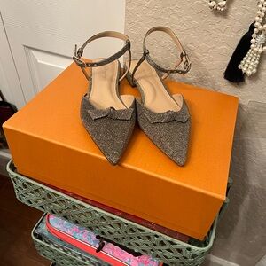 White House Black Market Glitter Pointed-Toe Flats